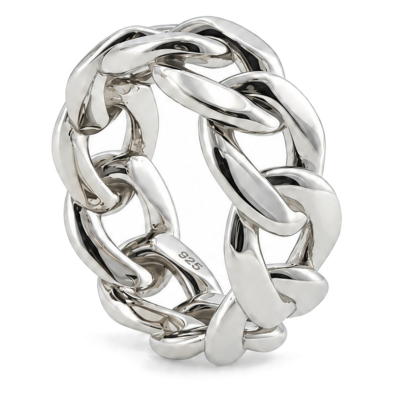 .925 Silver 8.40 mm Miami Cuban Link Ring, view 3