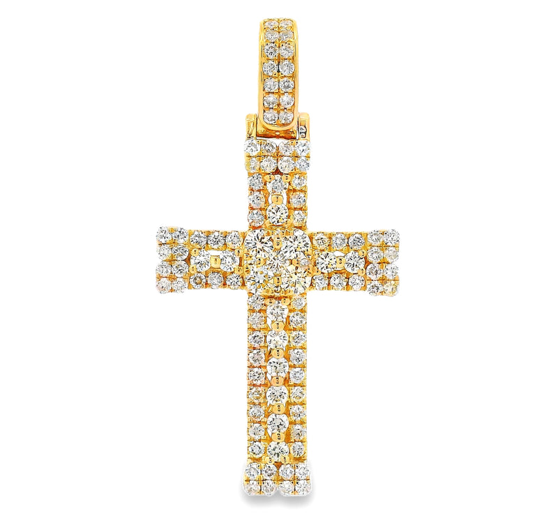 Celestial Cluster Cross Pendant in 14K gold, view 2