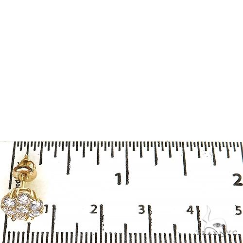 14K Gold 10 PT Diamond Flower Earrings (Lab), photo 4 of 4
