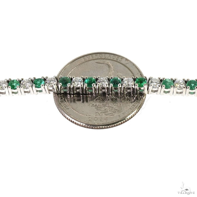14K Gold 10 Pointer Emerald Glimmer Tennis Bracelet with Lab-Grown Diamonds, photo 4 of 6