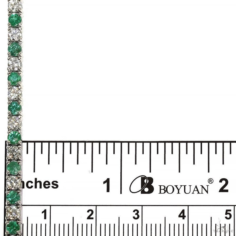 14K Gold 10 Pointer Emerald Glimmer Tennis Bracelet with Lab-Grown Diamonds, photo 5 of 6