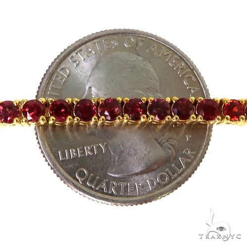 14K Gold 10 Pointer Fire Sapphire Tennis Bracelet, photo 4 of 5