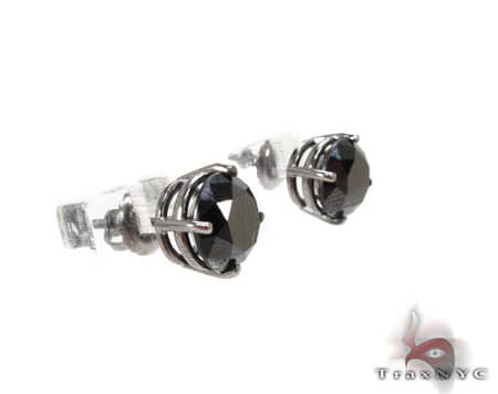 14K Gold Royal Black Diamond Earrings 4, photo 2 of 5