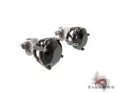 14K Gold Custom Jewelry - Royal Black Diamond Earrings 5, photo 2 of 5