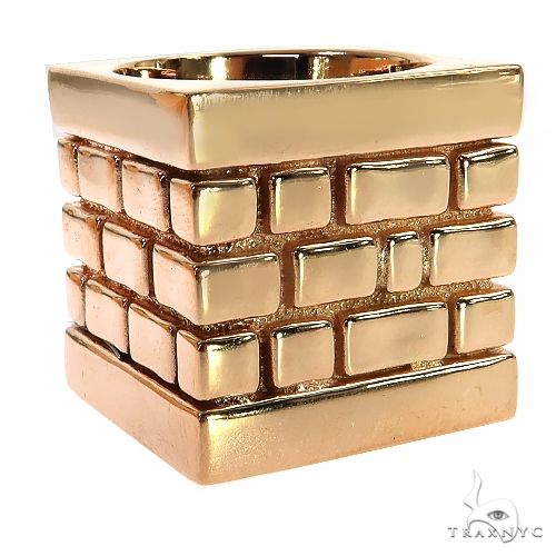 10K Gold Brick City Ring 68723 | TraxNYC