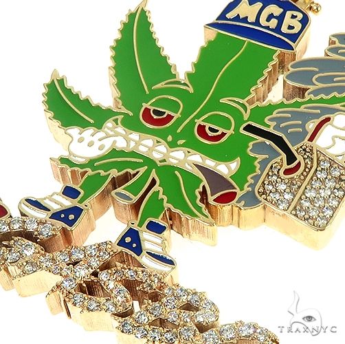10K Gold Mr.Gas Boy Weed Pendant, photo 4 of 8