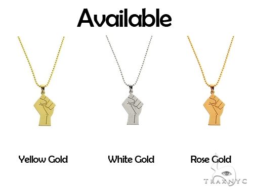 10K Gold Power Fist, BLM, Pendant Set, photo 8 of 8