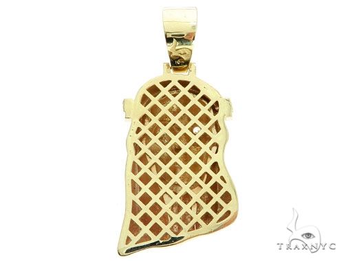 10K Gold Prong Bezel Diamond Skull Pendant, photo 4 of 7