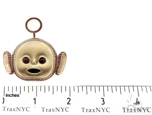 10K Gold Special Custom Teletubby Po Red Ruby Cartoon Character Pendant 65318 - Image 6