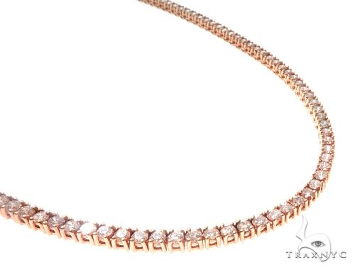 10K Rose Gold Prong Diamond Chain 26 Inches 6mm 64102 - Image 2