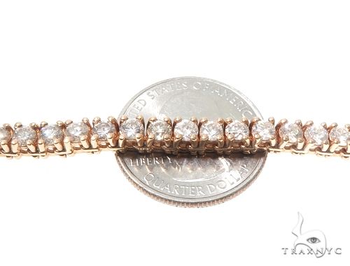 10K Rose Gold Prong Diamond Chain 26 Inches 6mm 64102 - Image 3