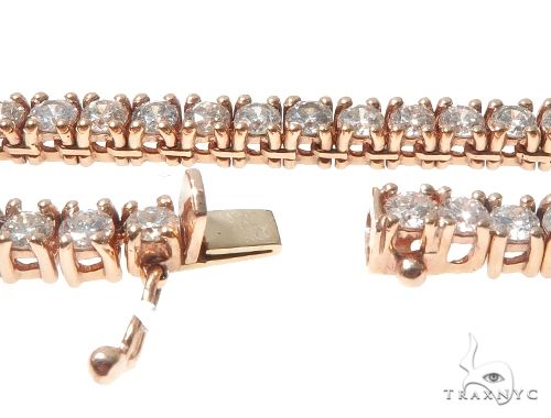 10K Rose Gold Prong Diamond Chain 26 Inches 6mm 64102 - Image 5