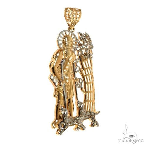 10K Two Tone Gold Saint Lazarus Pendant 57130 - Image 2