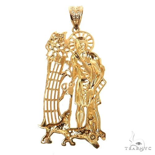 10K Two Tone Gold Saint Lazarus Pendant 57130 - Image 4