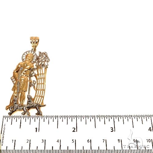 10K Two Tone Gold Saint Lazarus Pendant 57130 - Image 5