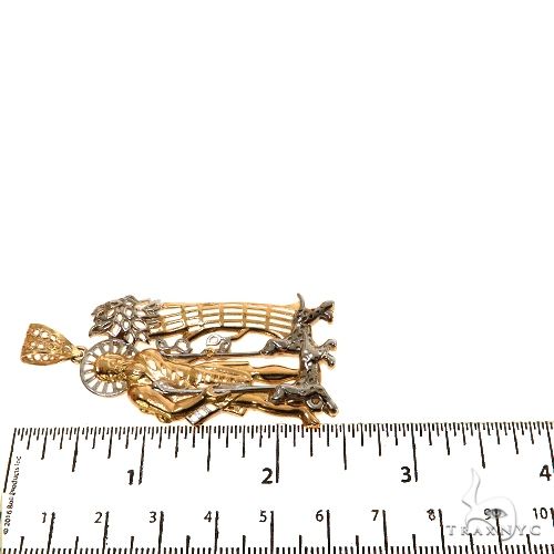 10K Two Tone Gold Saint Lazarus Pendant 57130 - Image 6