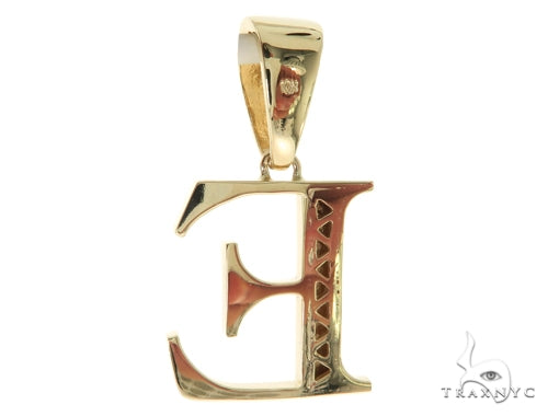 10K Gold Charming Initial 'E' Pendant, photo 4 of 7