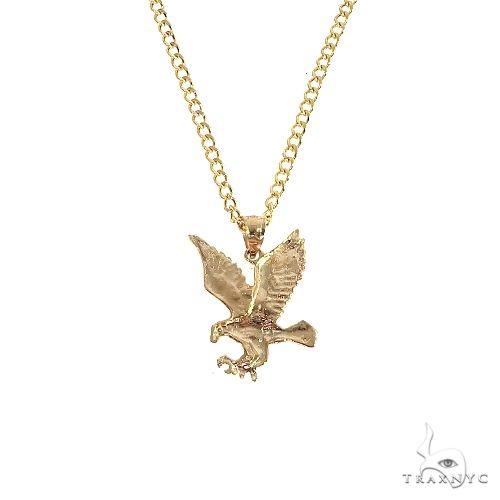 10K Yellow Gold Eagle Pendant Set, photo 3 of 3
