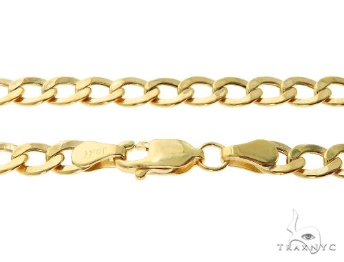 10K Yellow Gold Hollow Curb Chain 4.2mm, photo 5 of 7