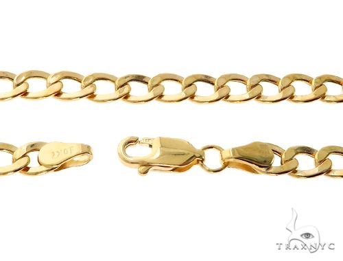 10K Yellow Gold Hollow Curb Chain 4.2mm, photo 6 of 7