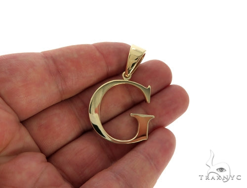 10K Yellow Gold Initial 'G' Pendant, photo 4 of 6