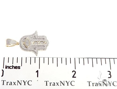 10K Gold Diamond Hamsa Pendant 63618, photo 9 of 9