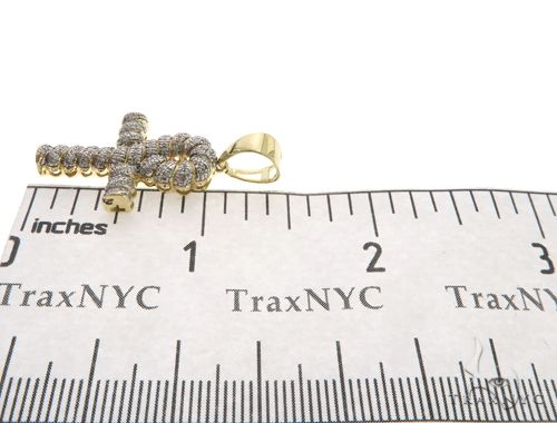 10K Gold Micro Pave Diamond Twisted Ankh Cross Crucifix, photo 6 of 7