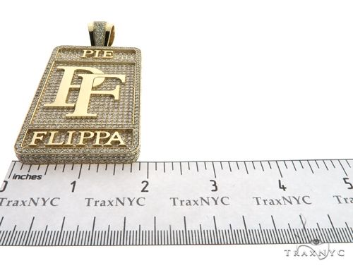 10K Yellow Gold Prong Diamond Custom Made Pie Flippa Pendant 63529 - Image 15