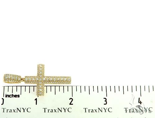 10K Yellow Gold Tension Diamond Cross 65877 - Image 7