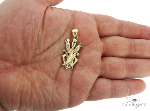 10K Gold Three Daggers Pendant, photo 5 of 7