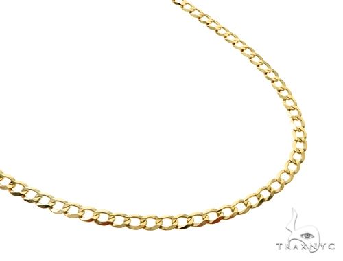 10k yellow gold 4mm curb link chain with lobster clasp, 22 inches long