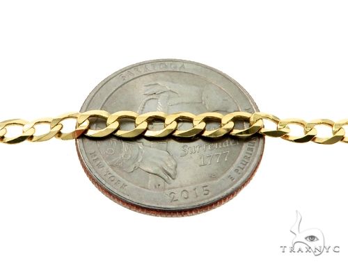 10k Yellow Gold Hollow Curb Link Chain 22 Inches 4mm, photo 3 of 6