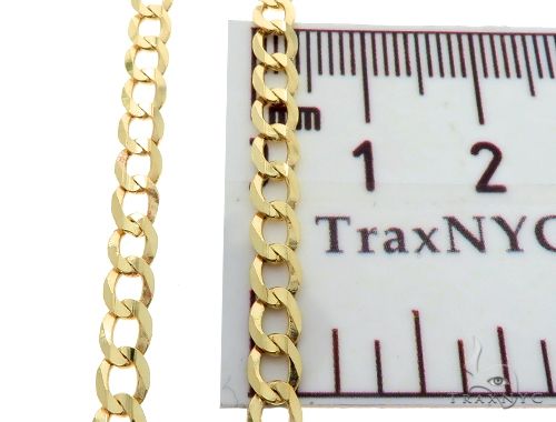 10k Yellow Gold Hollow Curb Link Chain 22 Inches 4mm, photo 6 of 6