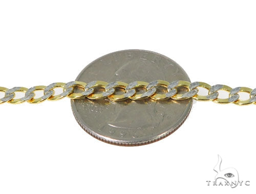10K Yellow Gold Pave Hollow Curb Chain 4.5mm, photo 3 of 4