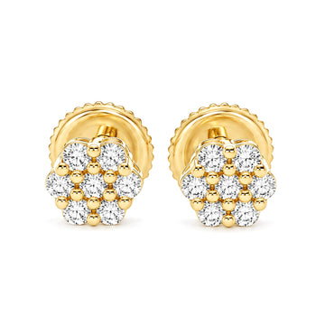 10K Gold Floral Radiance Diamond Earrings 65276