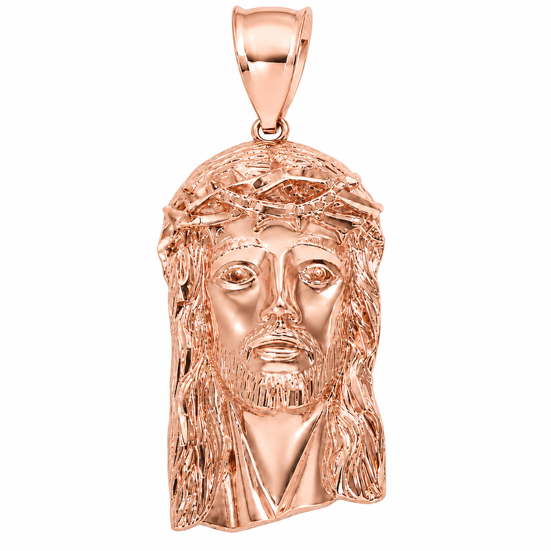 10K Gold Jesus Pendant, view 3