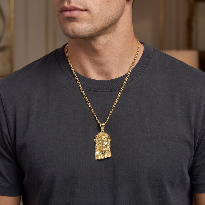 10K Gold Jesus Pendant, view 10