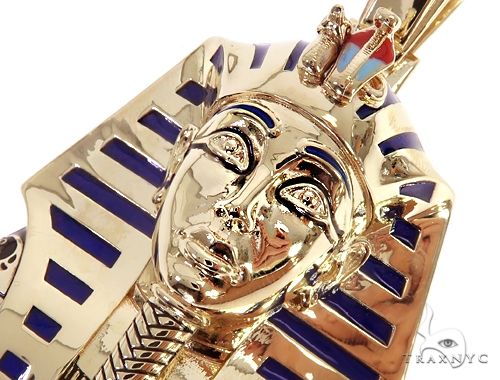 10k YG Custom Pharaoh King Tut Pendant, photo 4 of 7
