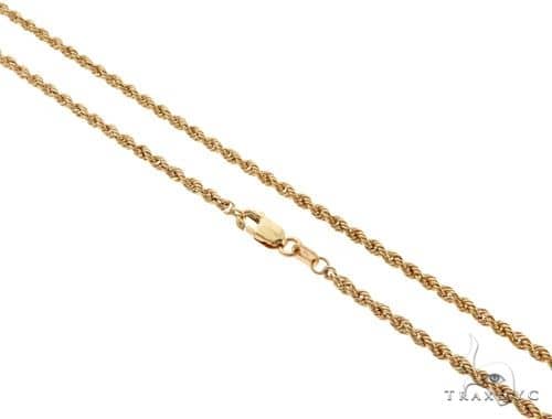 10k Yellow Gold Solid Rope Link Chain 2.9mm 22 Inches 70546 | TraxNYC