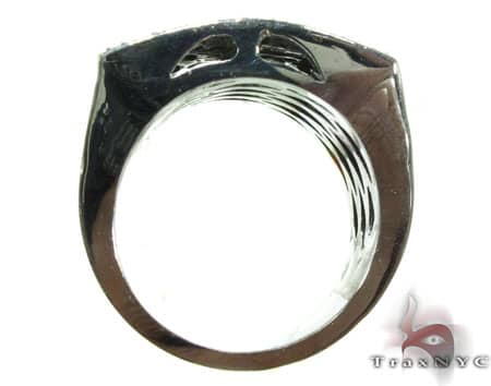 14K Gold Black Diamond 5 Row Prong Ring, photo 6 of 8