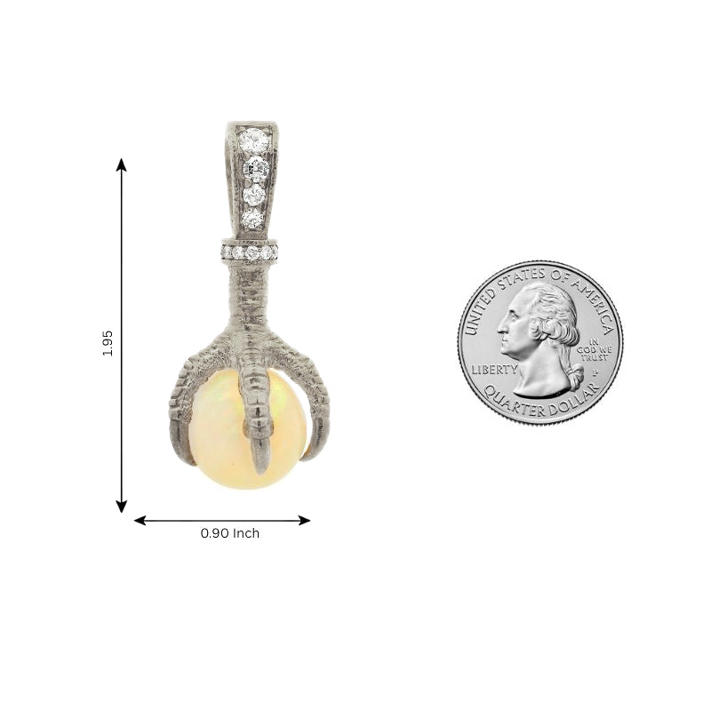 Silver Eagle Claw Opal Pendant, view 10