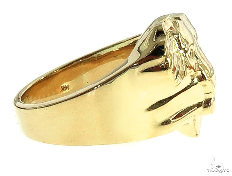 14K Gold African Lion Face Ring, photo 3 of 7
