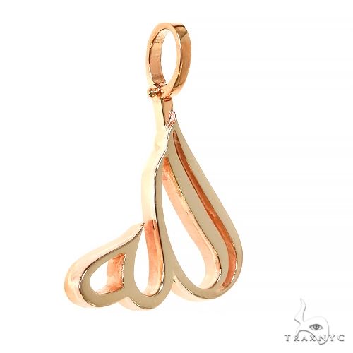14K yellow gold Allah pendant with smooth polished finish and delicate bail loop