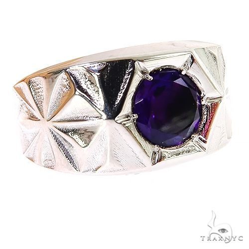 14K Gold Solitary Tuxedo Amethyst Ring