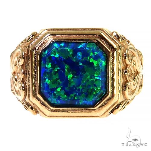 14K Gold Legacy Estate Blue Opal Ring, photo 2 of 6