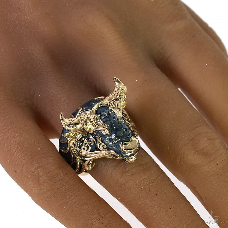 10K Gold Bull Taurus Ring, photo 7 of 7