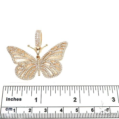 14K Gold Butterfly Diamond Pendant, photo 3 of 4