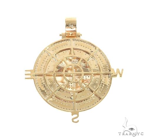 14K Gold Compass Diamond Pendant, photo 3 of 6