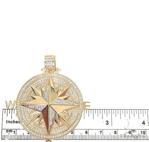14K Gold Compass Diamond Pendant, photo 5 of 6