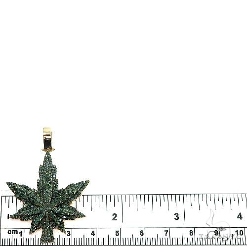 14K Gold Custom Made Weed Pendant, photo 5 of 6